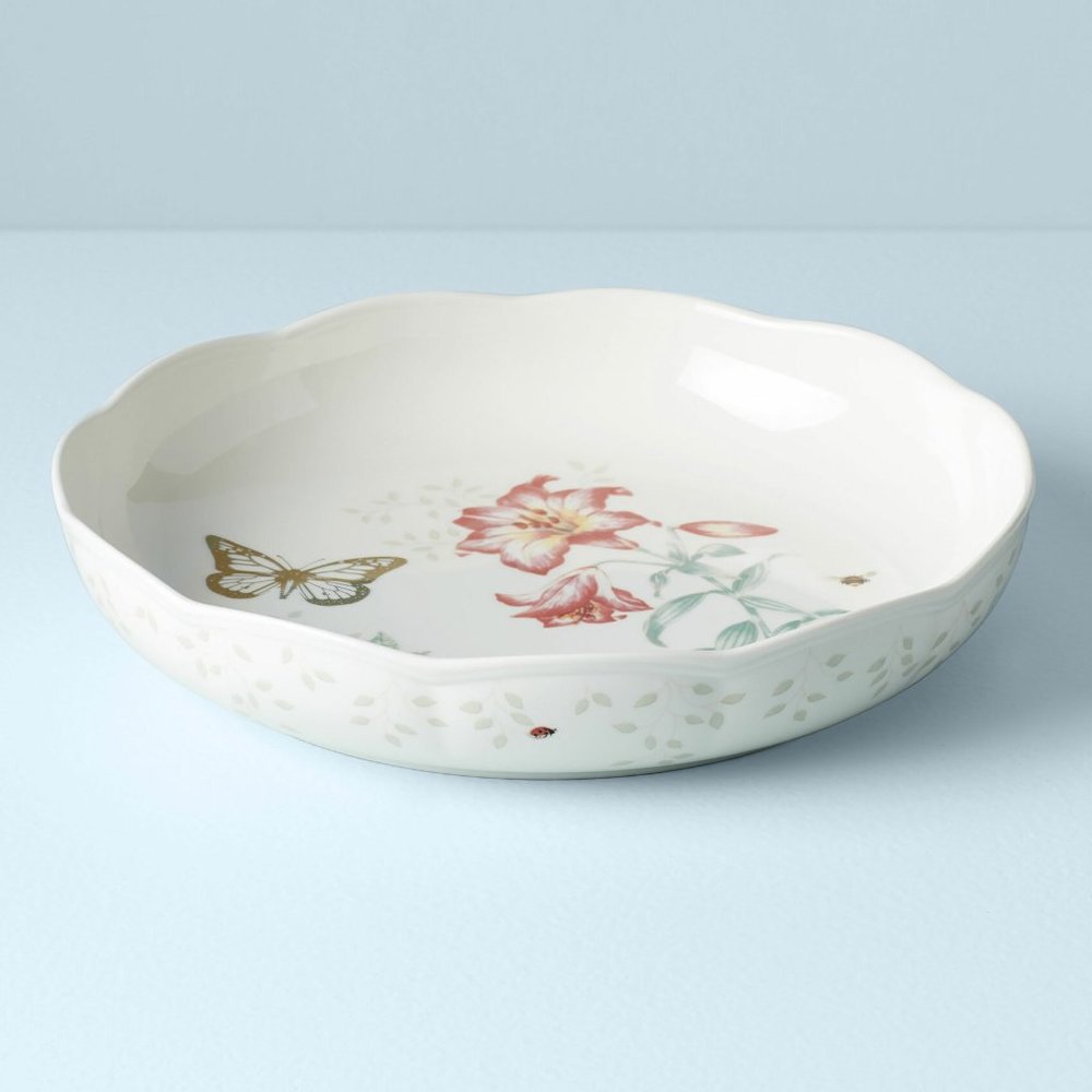 Lenox: Butterfly Meadow Collection: Low Serving Bowl 64oz NWT [10.75" diameter]